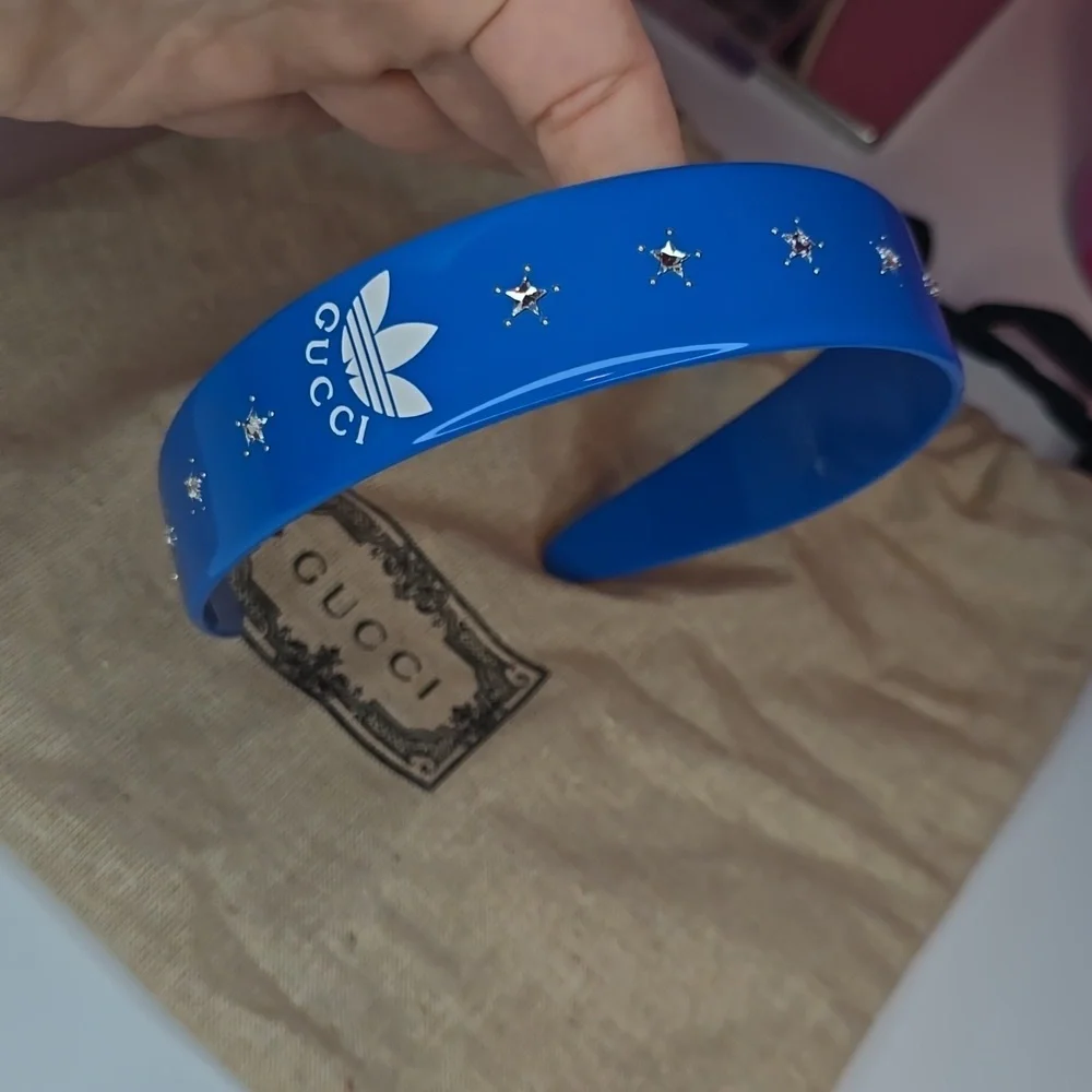 NWOT Gucci & Adidas Collab Crystal Monogram Headband! - Picture 8 of 12